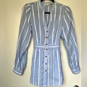 Anthropologie Blue Long Striped Top - SZ 6